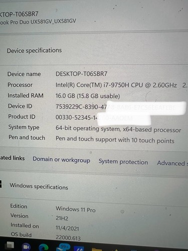 ASUS ZenBook UX581GVXB74T 15,6" 16GBRAM 1TB Touchscreen Laptop Teile/Reparaturen - Bild 3 von 23