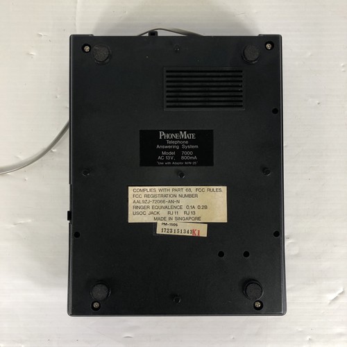 Vintage Answering Machine Performance Phonemate Series 7000 Wall Plug Included - Picture 7 of 8