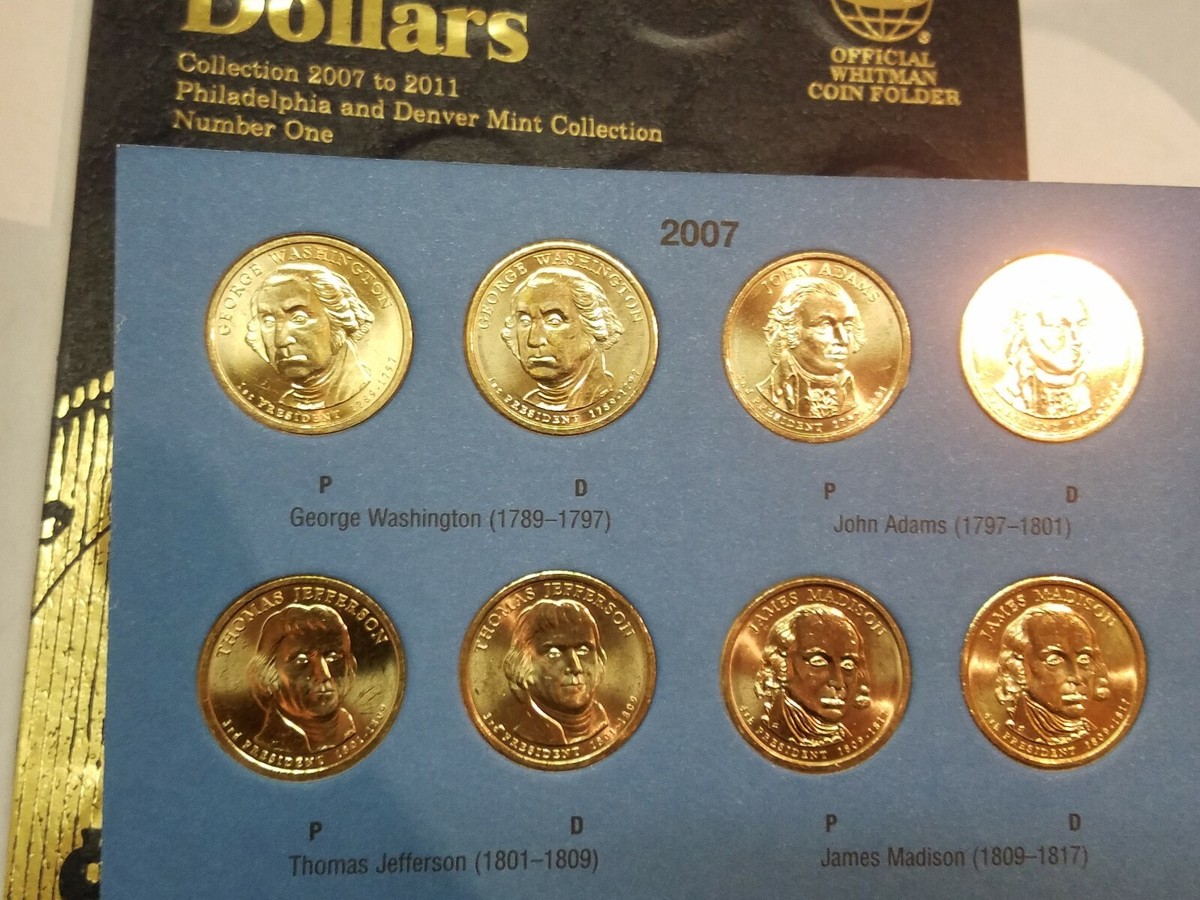 Volume 1 Complete Set (P&D) 2007-2011 Presidential $1 Golden
