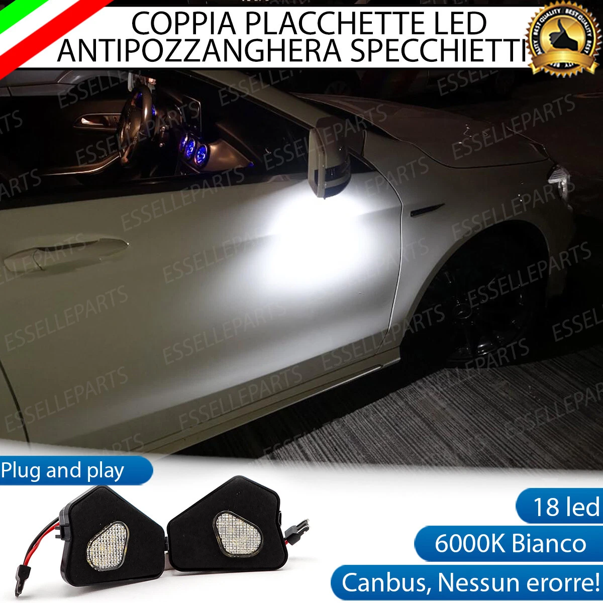 Set Di 7 LED Per Interni Auto – Compatibile Mercedes Classe C W202 (Bianco, Canbus)