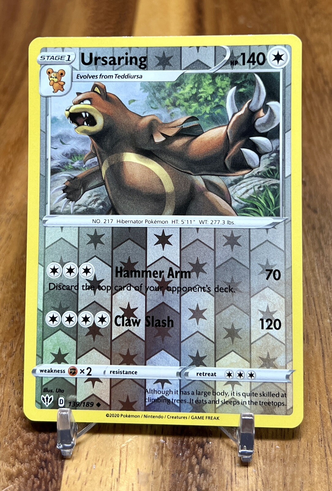 Ursaring 139/189 Reverse Holo Darkness Ablaze Pokemon Card NM
