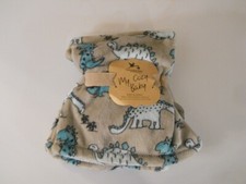 New Aderondack Baby Blanket gray with aqua Dinosaurs 30 x 40" with TAGS