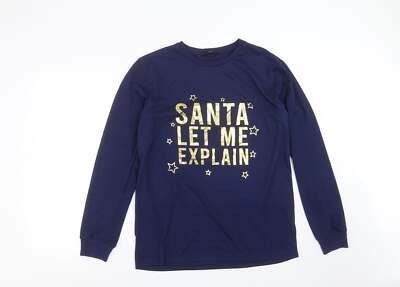 VERY MAN Herren blau runder Ausschnitt Polyester Pullover Größe M - Santa let me ex