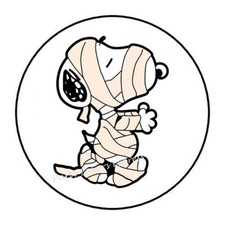 30 MUMMY HALLOWEEN ENVELOPE SEALS LABELS STICKERS PARTY FAVORS 1.5"