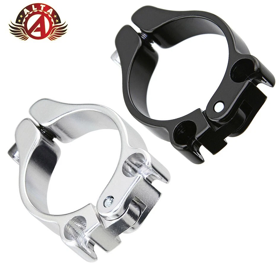 F & R ALLOY CLAMP-ON DOUBLE CABLE HOUSING STOP IN DIFFERENT SIZES SILVER OR BLACK.