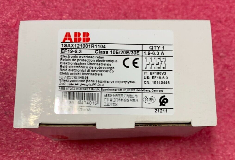 ABB EF19 6.3 Thermal Overload Relay 3.2-6.3A IEC 1SAX121001R1104 NEW IN BOX - Foto 9