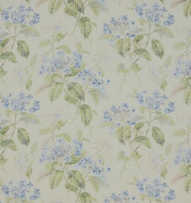 COLEFAX AND FOWLER CURTAIN FABRIC DESIGN "Eloise" 2.6 MTR BLUE/GREEN 100% LINEN