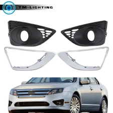 Fog Lamp Cover w/Black Bezel Trim For 2010-2012 Ford Fusion Right&Left Side