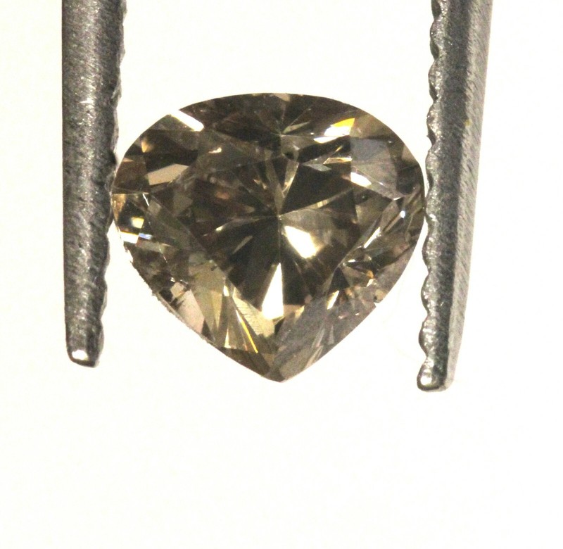GIA certified .64ct SI2 Natural Fancy Dark Brown loose heart cut diamond 