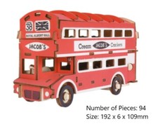 London Bus Tower Bridge 3D Jigsaw Wooden Model Construction Kit Toy Puzzle Gift