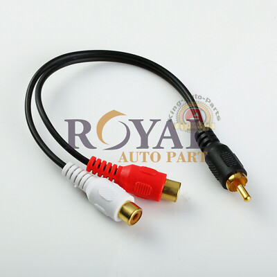 RCA Audio Y Adapter 1 Male to 2 Female RCA Jack Patch Cable