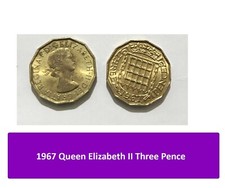 1967 Queen Elizabeth II Three Pence  - Pre-owned