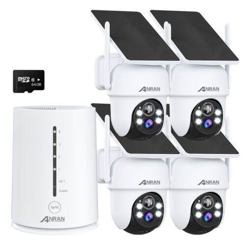 ANRAN 4MP Wireless Security Camera System Solar Powered PTZ Outdoor w/ NVR 64GB - Picture 1 of 12