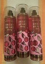 x3 BATH  BODY WORKS SWEET HEART CHERRY 8 oz Fine Fragrance Mist sweetheart