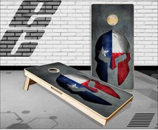 Texas Molon Labe Helmet Cornhole Boards Bean Bag Toss Game