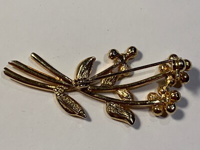 Broche Vintage En Forme De Fleurs Avec Abeille - Pierre, Occasion, état à Vérifier