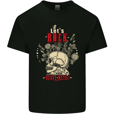Lets Rock Heavy Metal Skull Kids T-Shirt Boys Girls