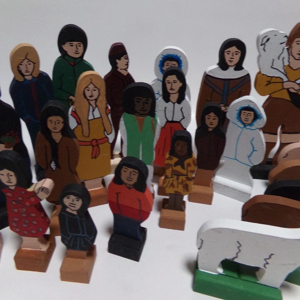 GuideCraft Wedgie Madera Juguete Figuras Personas Coleccionables De Colección Hogar Escuela Juego Foto 4 de 4