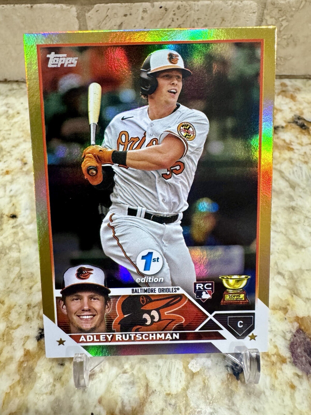 ADLEY RUTSCHMAN 2023 Topps Series 1 1st Edition #250 Gold Foil All Star Rookie