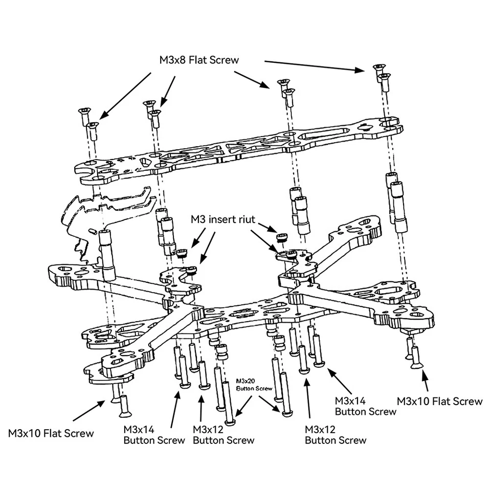 Mark4 HD 7 inch 295mm FPV Drone Carbon Fiber Frame with 5mm Arm and Print Parts - Image 4 of 4