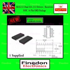 MAX232 Dual EIA-232 Drivers Receivers SOIC 16 SMD Interface IC