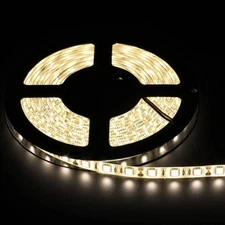 10PCS 5M Warm White LED Light Strip 5050 SMD Waterproof Rope Tape Light Dimmable