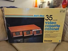 Add N' Stac VHS Beta Video Cassette Storage Cabinet 35 Tapes VCD35LD NOS New