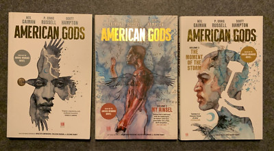 American Gods Vol 1-3. HC Neil Gaiman, P. Craig Russell, Scott Hampton