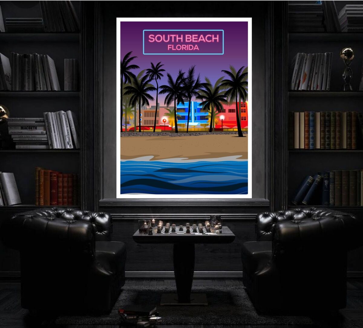 SOUTH BEACH MIAMI FLORIDA Wall Art Vacation Print Beach Print Poster