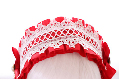 Gothic Lolita Haarband – Schwarz-Rot Mit Schleife, Maid-Style Kopfschmuck