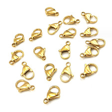 5pcs 18K Gold 316L Stainless Steel Lobster Clasp Hook Claw Clasp Findings TH3