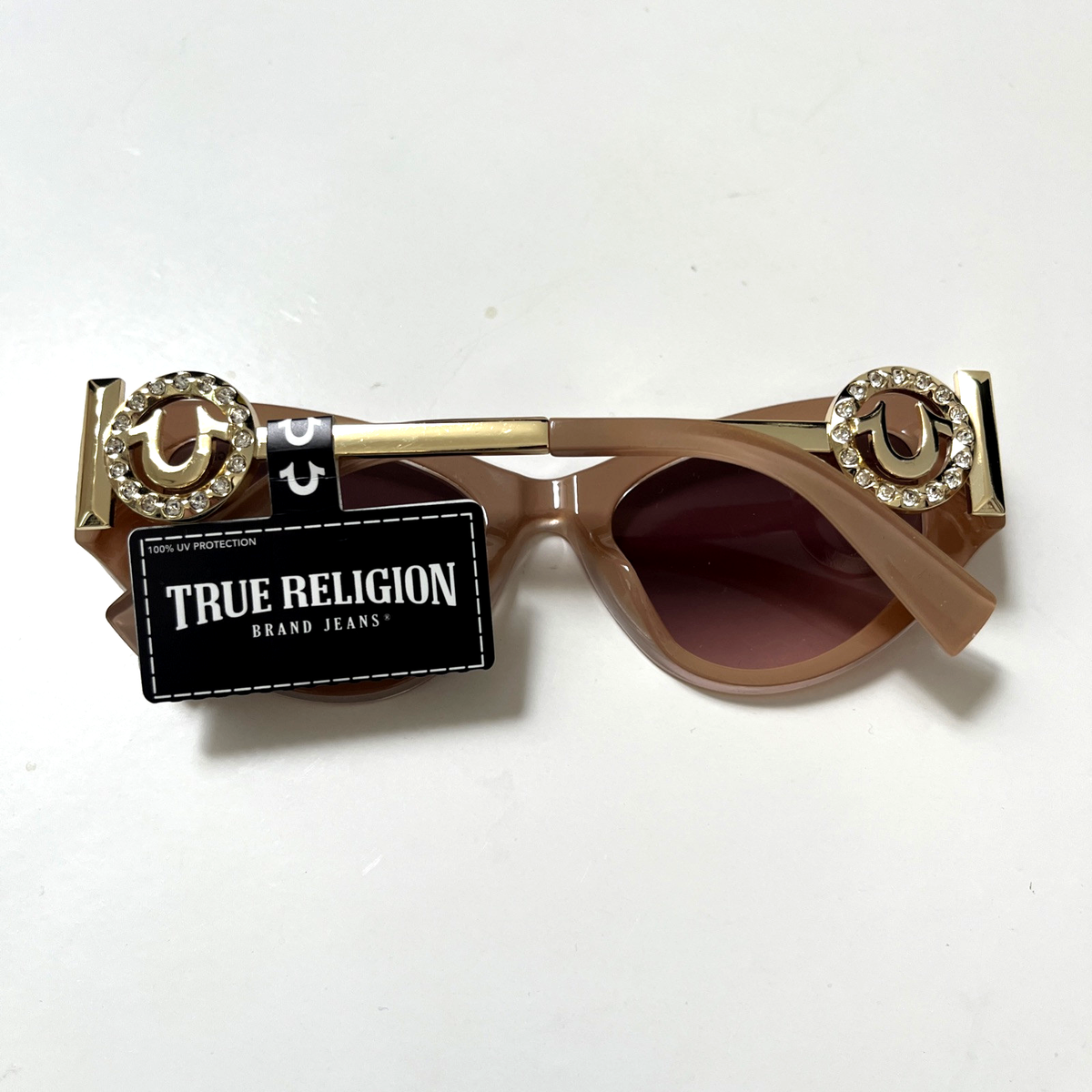 New Original TRUE RELIGION Cat Eye Sunglasses Beige Acetate  display picture 3