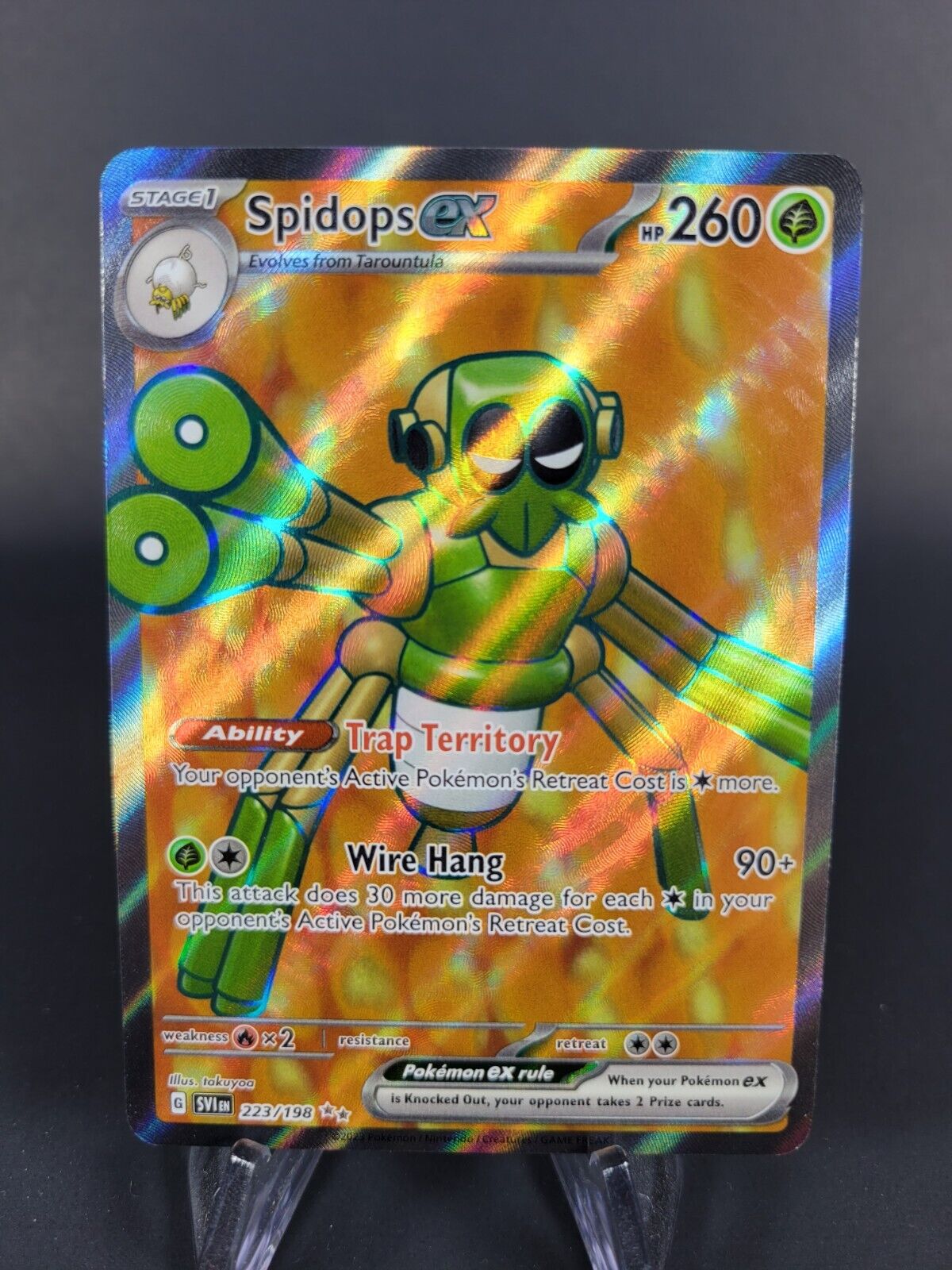 POKEMON TCG SCARLET AND VIOLET SPIDOPS EX 019& 223/198- Ultra Rare Full Art  NM.