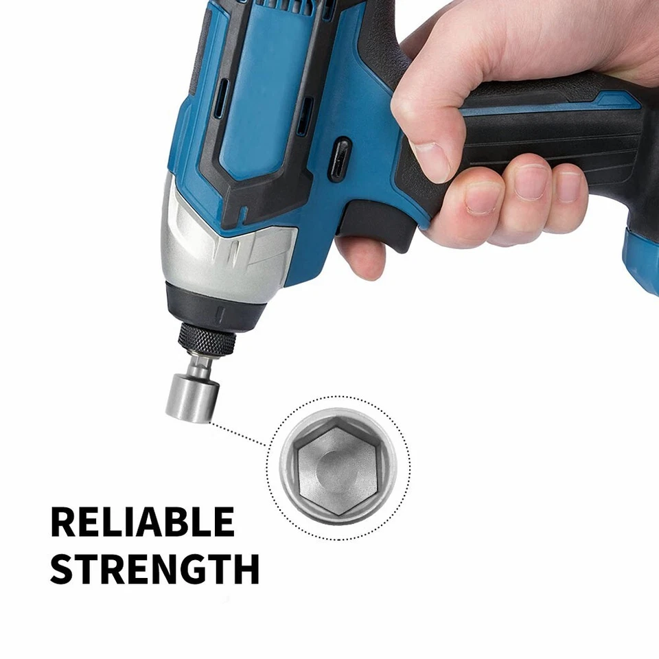 14Pcs Power Nuts Driver Drill Bit Set Metric Socket Wrench 1/4'' Driver Hex Keys - Image 3 of 4