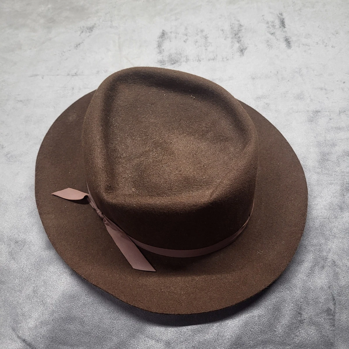 Vintage‎ LL Bean Plaid Wool Fedora Hat 7 1/8 Feather Accent  display picture 1