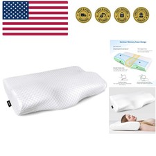 Memory Foam Pillow for Neck Pain Relief, Adjustable Orthopedic Ergonomic Cerv...