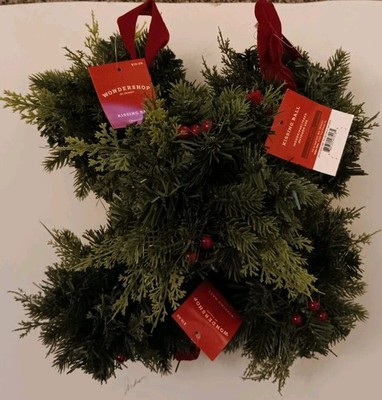 5pk Target Christmas Lot Artificial Mistletoe & Berries Kissing Balls 7 Inches