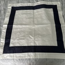 RALPH LAUREN Home Cotton White W/ Navy Border European Sham Polo Navy 26 NWOT
