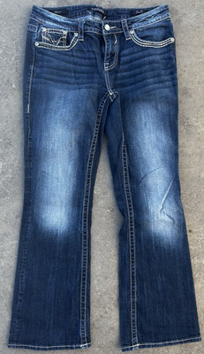 Vigoss Skinny Boot Cut Stretchy Pants Womens Size 10 Denim Blue Jeans Faded