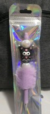 Kuromi Pen - Fuzzy Beaded Ink Pen - Black and Purple - Hello Kitty and Friends