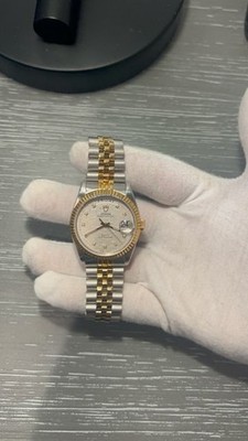 TUDOR Prince Date Day 76213 Automatic 36mm Diamond Linen Dial Two Tone