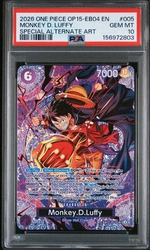 2026 One Piece Adventure on Kami's Island Monkey.D.Luffy Alt Art ST26-005 PSA 10
