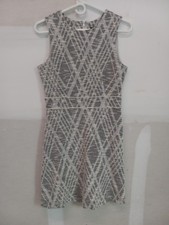 NWT ANN TAYLOR 4P Women Gray Zip Back Dress Casual Career Cotton Blend Everyday