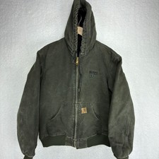 Carhartt Active Jacket Quilt Lined Mens Medium J130 MOS Moss Green Logo