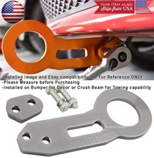 Racing Aluminum Anodized Billet Silver Rear Bumper Tow Hook Towing Kit For Honda
