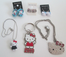 Set of 6 HELLO KITTY Earring Sets, Necklaces, Keyring Left over from Comicon C