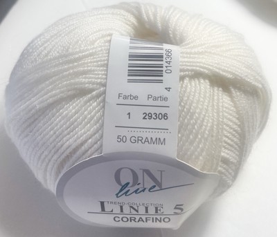 ONLINE LINIE 5 CORAFINO YARN. 1pk . COL 1. I COMBINE SHIPPING.
