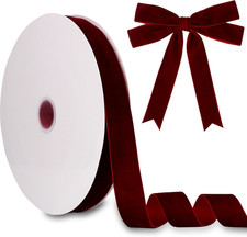 Velvet Ribbon 1 Inch x 30 Yards Burgundy Christmas Gift Wrapping Craft Roll