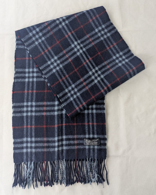 Burberry Blue Lambswool Check Scarf Unisex | Iconic Nova Plaid | Fast Shipping