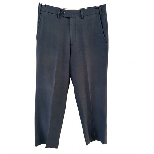 Brioni, Bianco Brioni Florence Mens Dress Pants 30S Flat Front Slate Gray Blue Italy